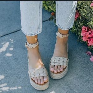 Studded strappy platform sandals